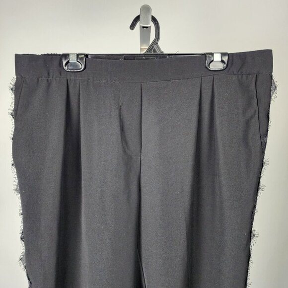 Black Tape Lace Detail Black Slim Leg Pants Size XL - Picture 2 of 8